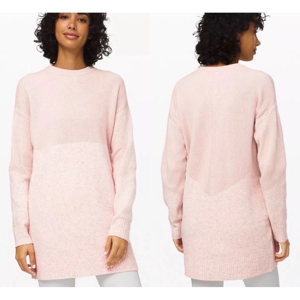 Lululemon Restful Intention Sweater Pink Bliss Size XS Wool Cashmere Blend
